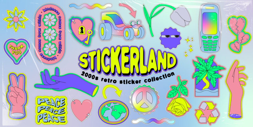 Stickerland 2000s Vector Set – Stock Art World