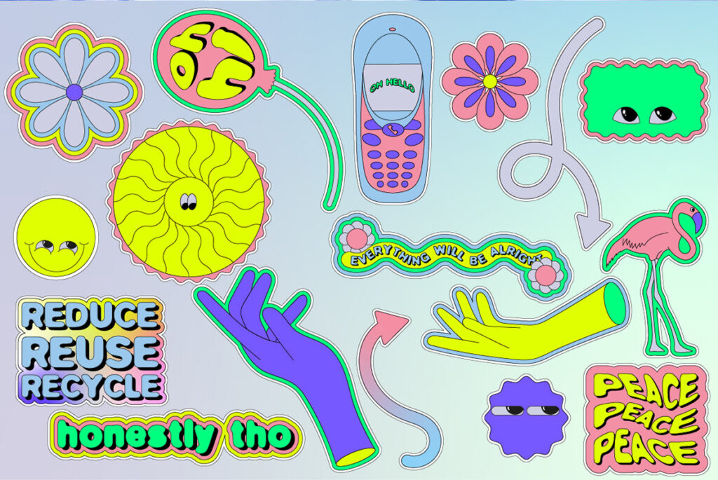 Stickerland 2000s Vector Set – Stock Art World