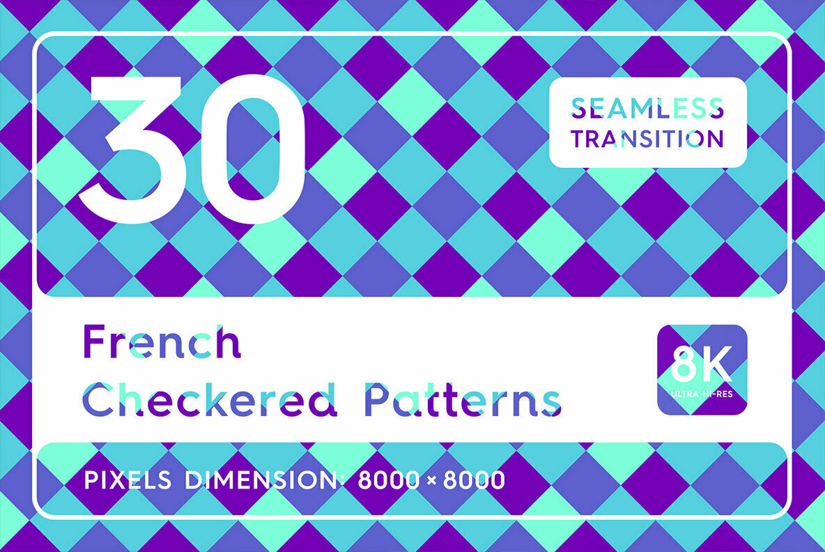 30 French Checkered Patterns – Stock Art World