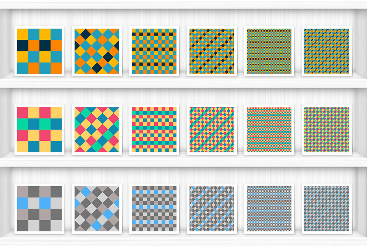 30 French Checkered Patterns – Stock Art World
