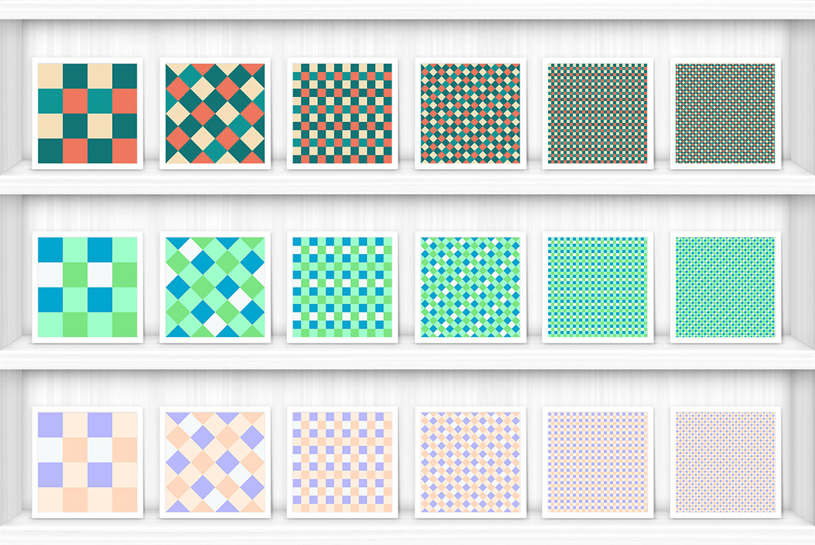 30 French Checkered Patterns – Stock Art World