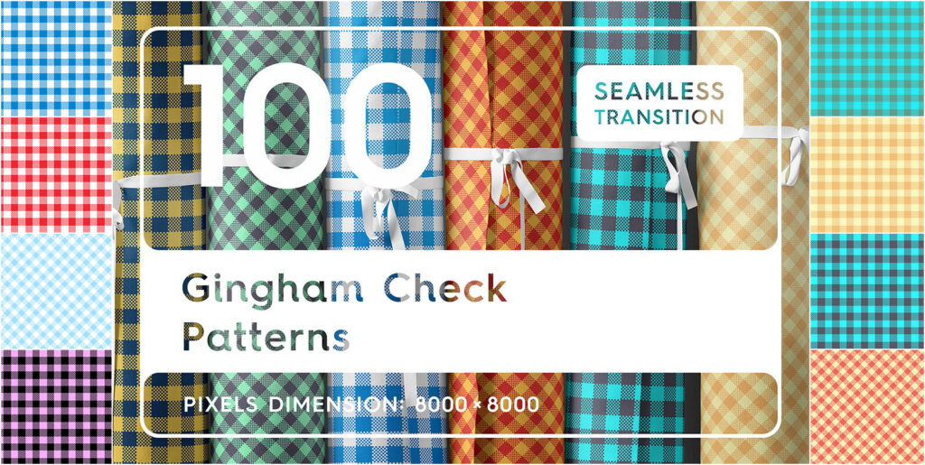 Ginghem Pattern 100 Gingham Check Patterns – Stock Art World