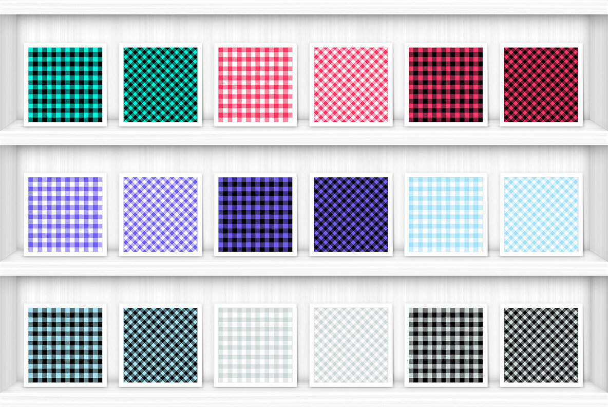 100 Gingham Check Patterns – Stock Art World