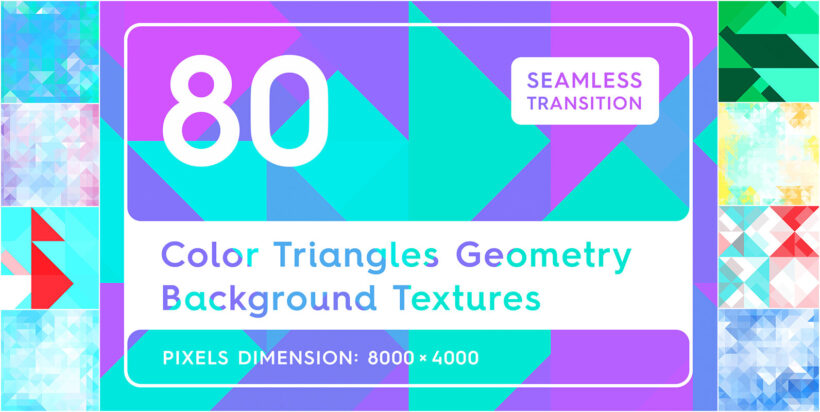 80 Color Triangles Geometry Background Textures – Stock Art World