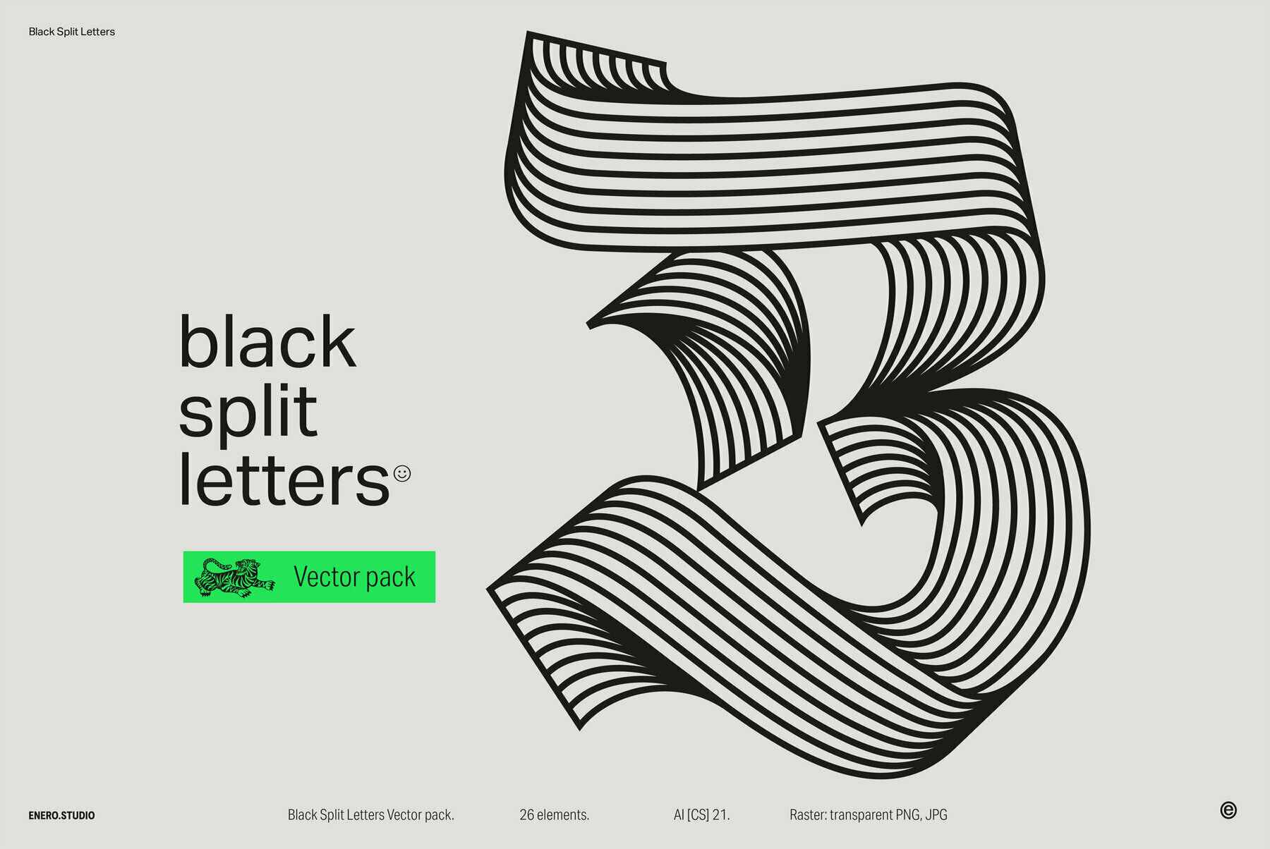 Split Typography Black Split Letters – Stock Art World