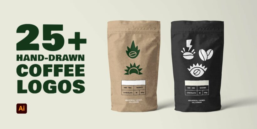 Hand-Drawn Coffee Logos – Stock Art World