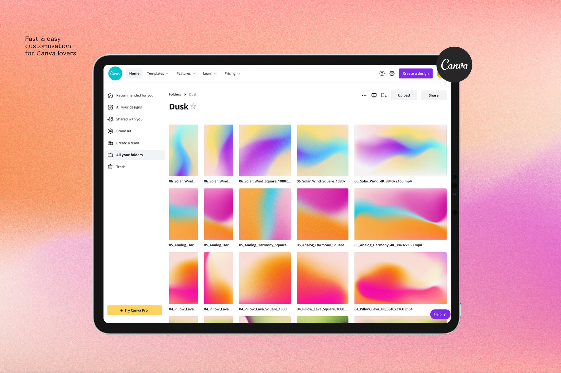 DUSK – Animated Gradients – Stock Art World