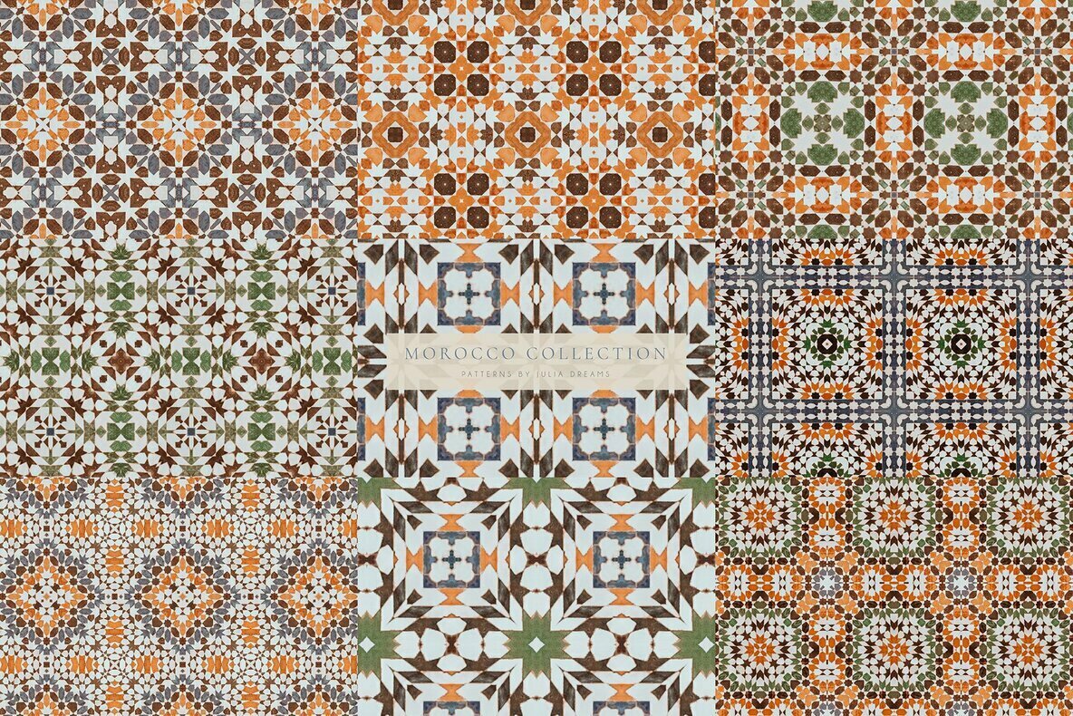Moroccan 65 Patterns and 65 Tiles – Stock Art World