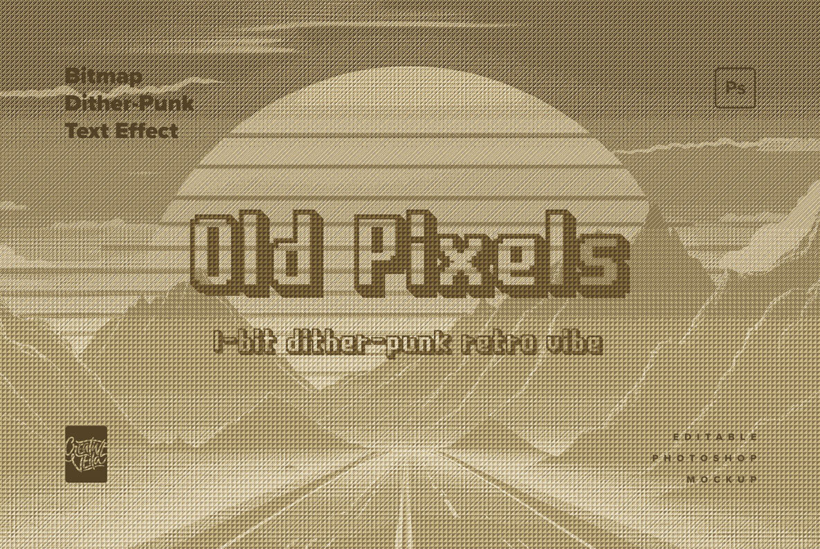 Bitmap Image Text Bitmap Dither Text Effect Set – Stock Art World
