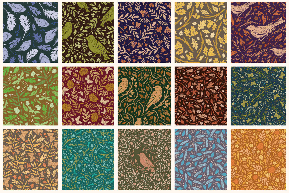 Songbirds and Floral Patterns – Stock Art World