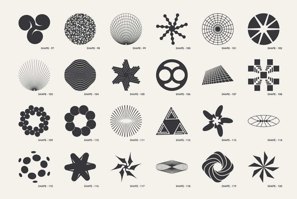 Amazing Geometric Shape 120 Abstract Geometric Shapes. Part 1 – Stock Art World