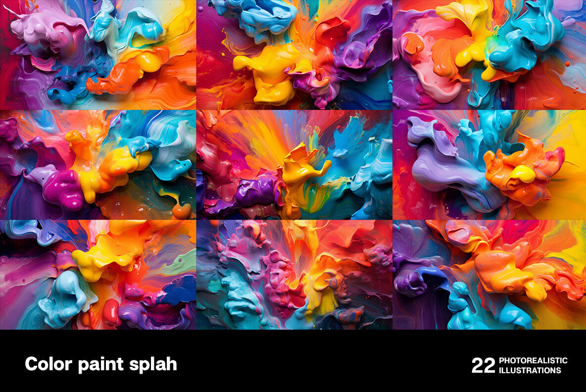 Color Paint Splash Graphics Collection – Stock Art World