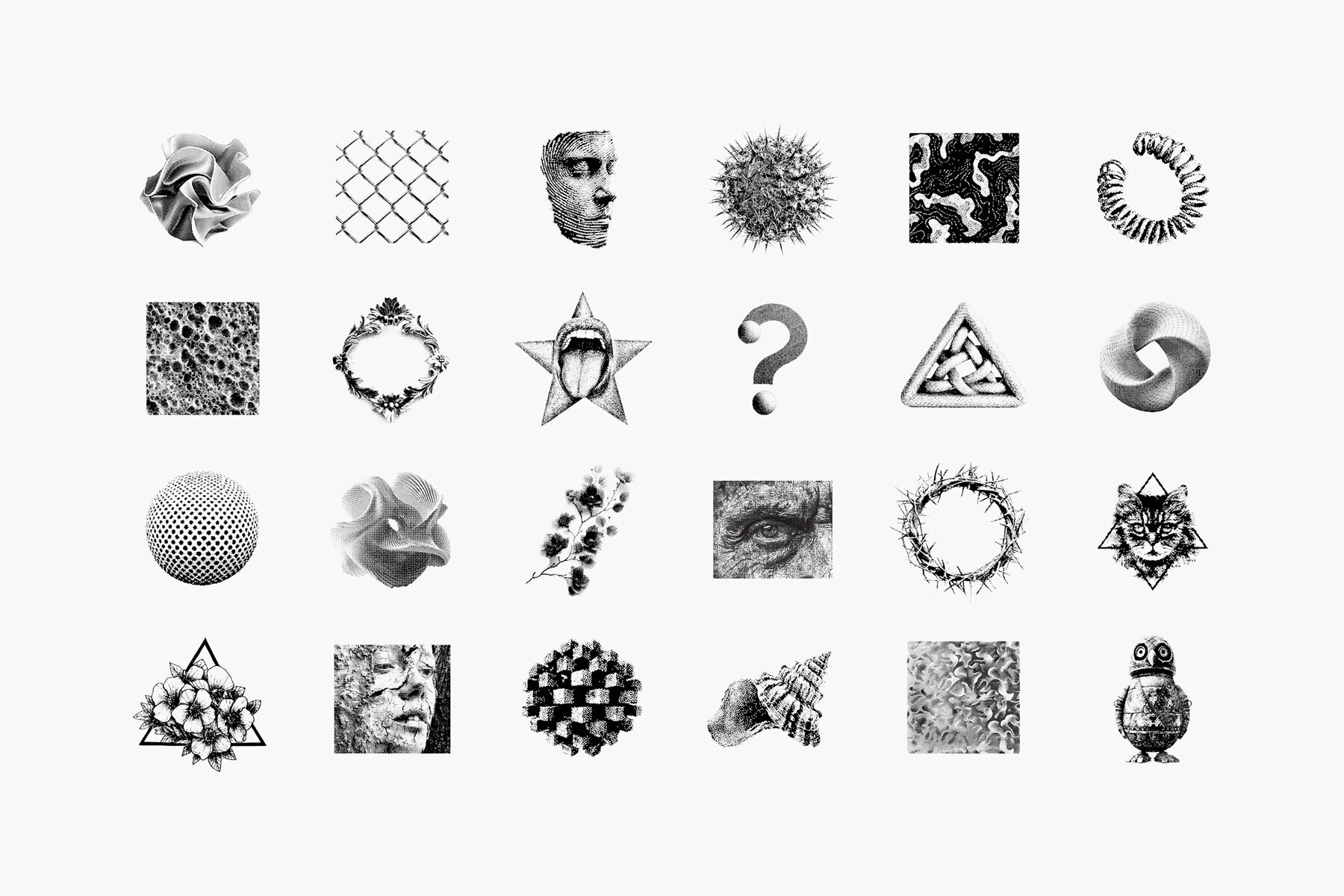 Bitmap Image Inspo Reviving Retro – Abstract Bitmap Shapes for Graphic Innovation – Stock ...