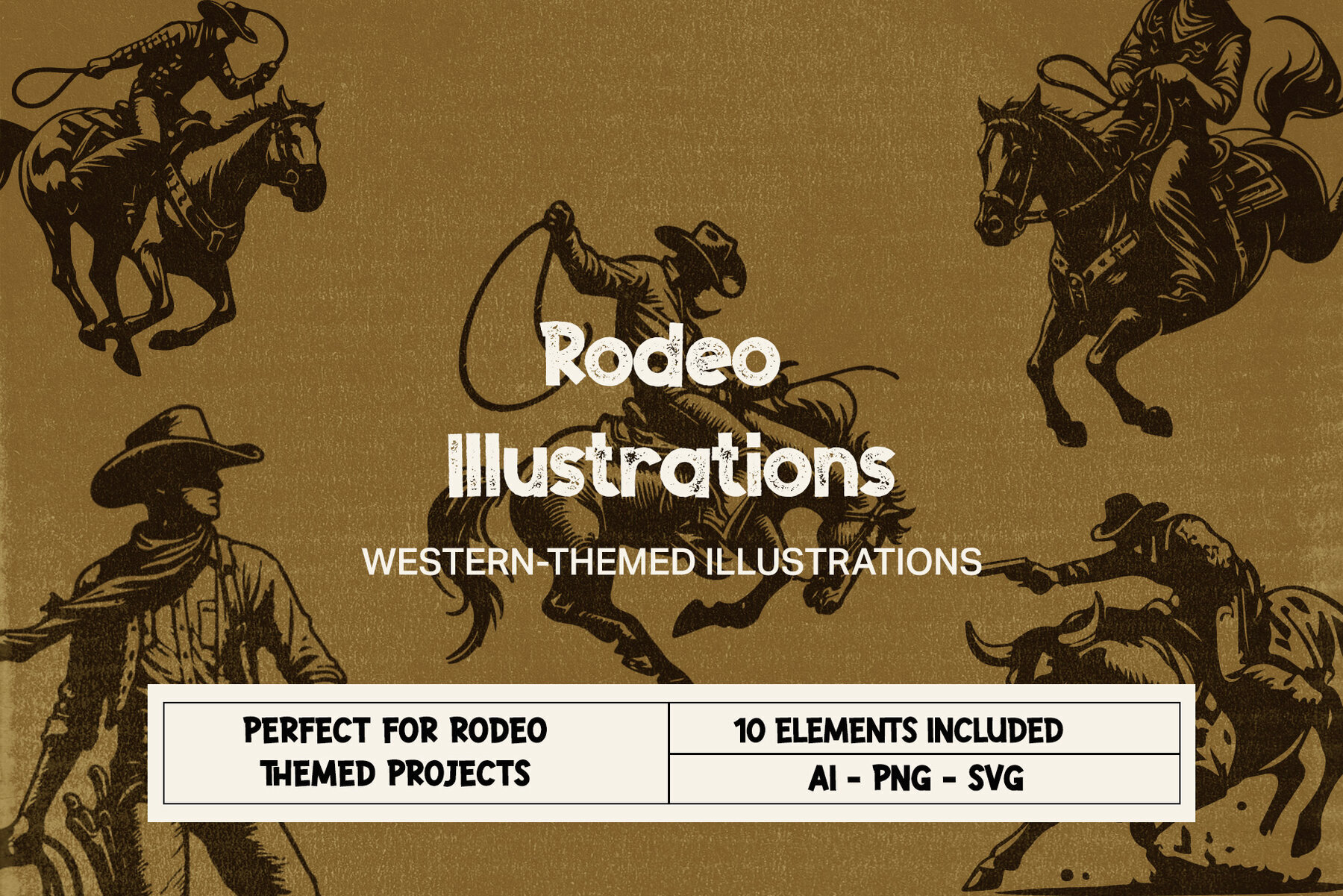 Rodeo Illustrations – Western Themed – Stock Art World