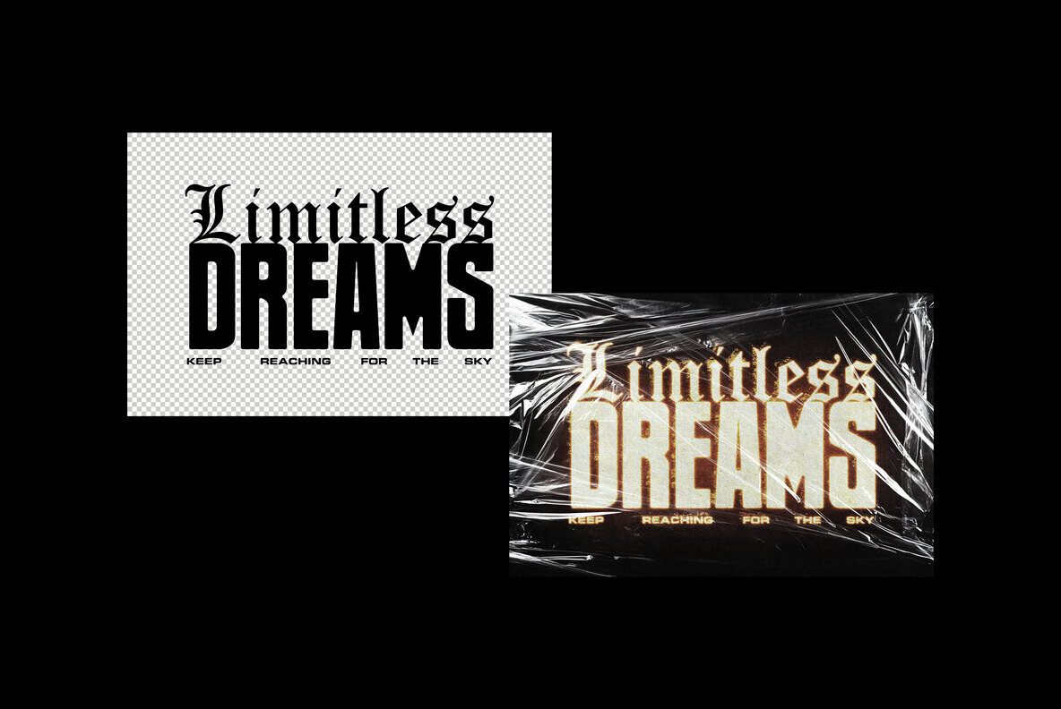 Grunge Plastic Wrap Text and Logo Effect – Stock Art World