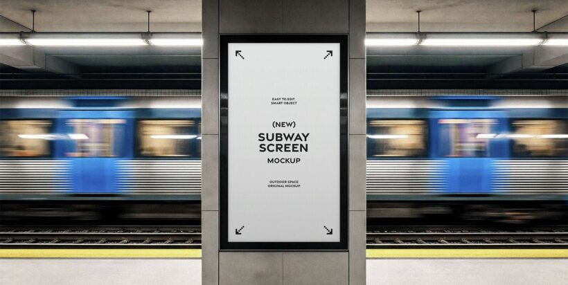 Vertical Subway Digital Signage Mockup – Stock Art World
