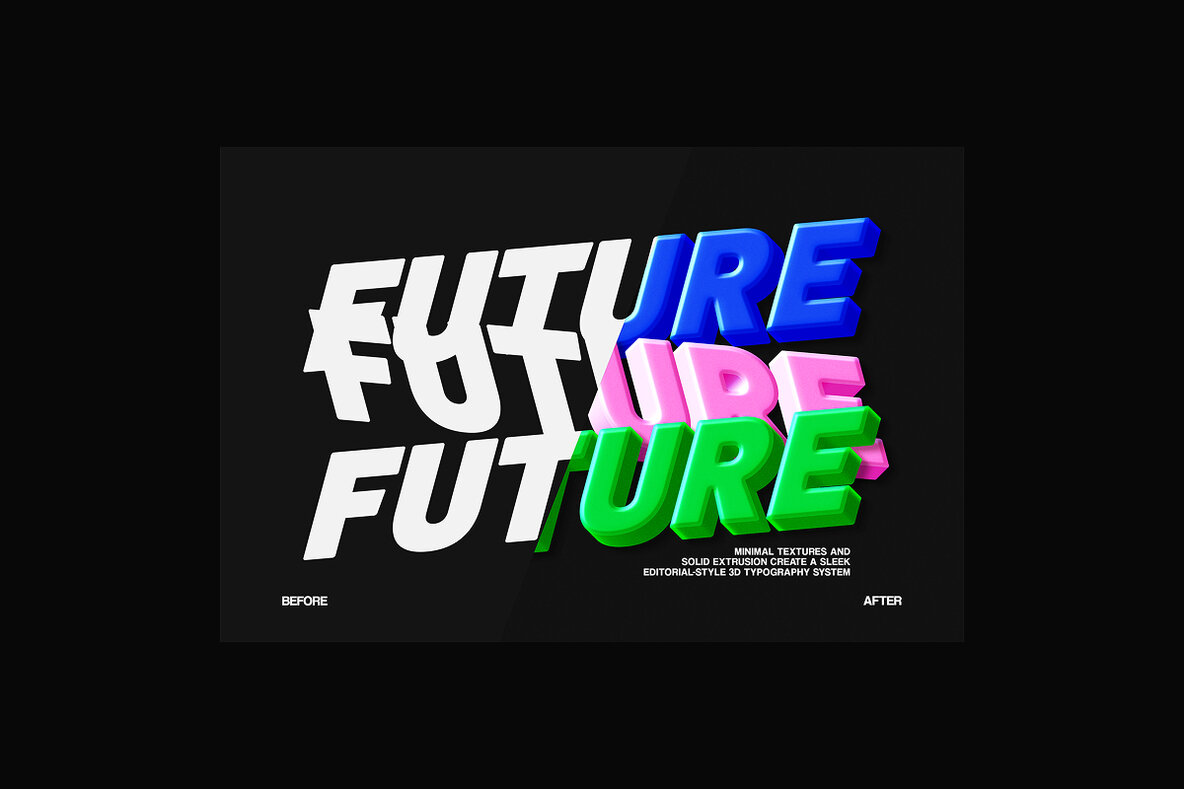 3D Futuristic Extrude Text Effect – Stock Art World