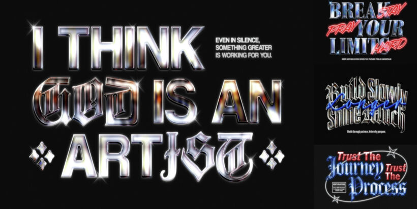 Chrome Gothic Text Effect – Stock Art World