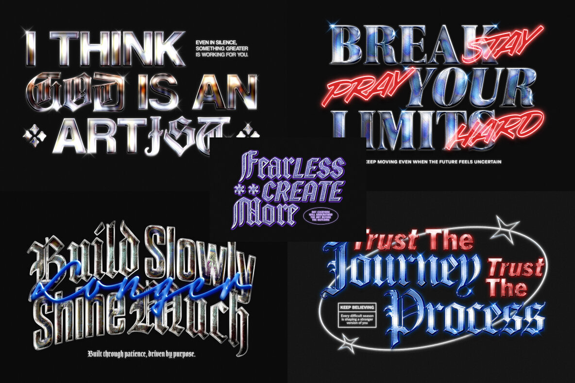 Chrome Gothic Text Effect – Stock Art World